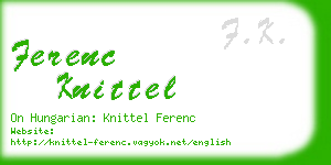 ferenc knittel business card